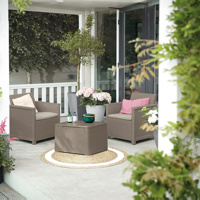 Curver Set mobilier de grădină Elodie pentru balcon cu masă cu perne [2]