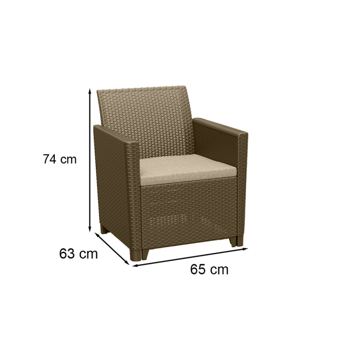 Curver Set mobilier de grădină Elodie pentru balcon cu masă cu perne [4]