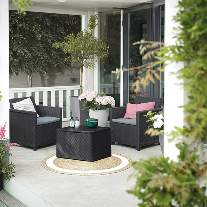 Curver Set mobilier de grădină Elodie pentru balcon cu masă cu perne [2]