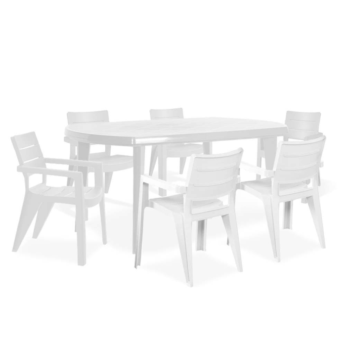 Curver Set mobilier de grădină Elsa 6+1, alb [2]