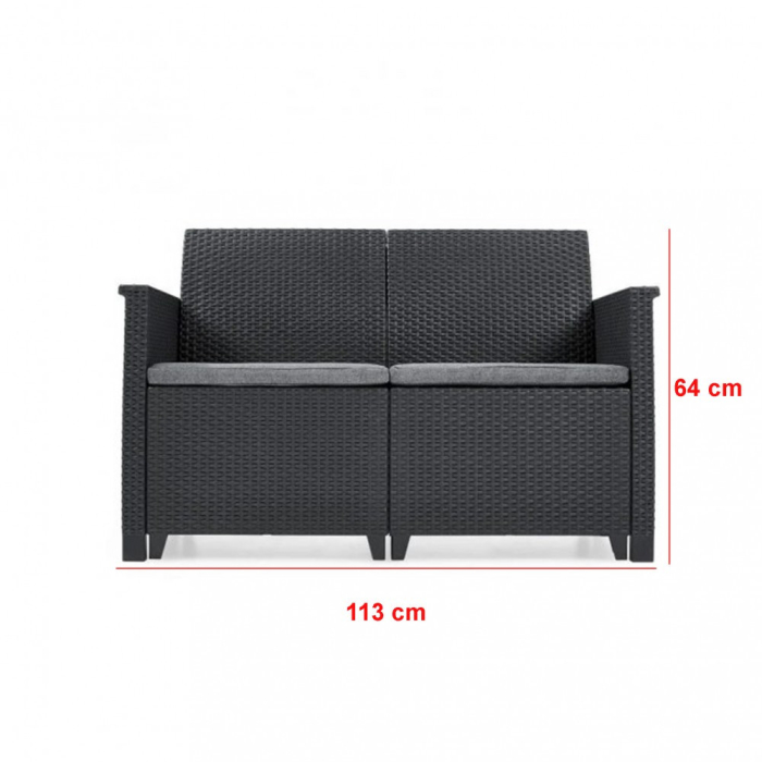 Curver Set mobilier de grădină Emma din ratan cu masă Chicago [2]