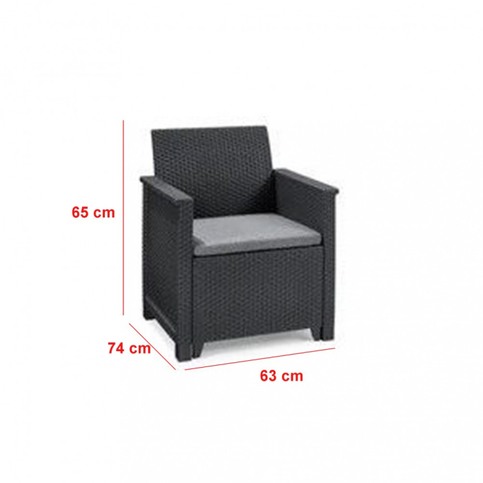 Curver Set mobilier de grădină Emma din ratan cu masă Chicago [3]