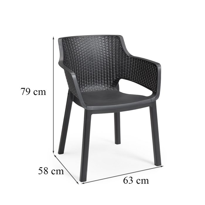 Curver Set mobilier de grădină Eva Balcony cu masă Vigo grafit [4]