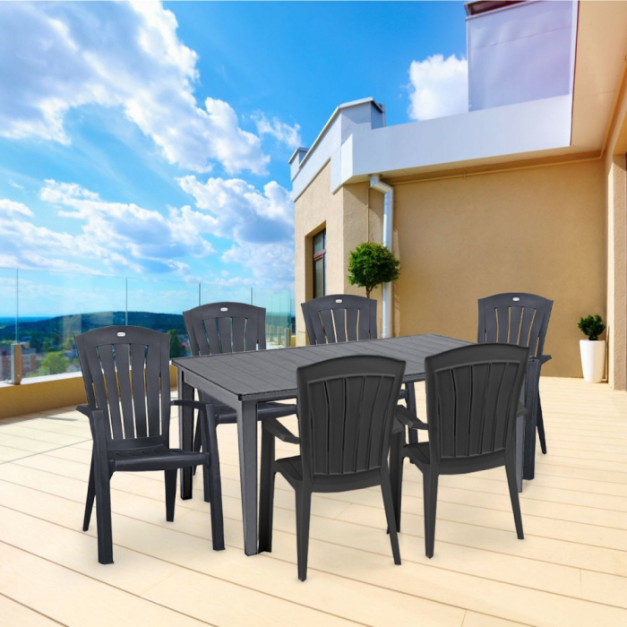 Curver Set de mobilier de grădină Futorini 6+1 grafit [4]