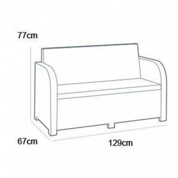 Curver Set mobilier de grădină Georgia, culoare maro, cu perne taupe calde [4]