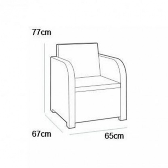 Curver Set mobilier de grădină Georgia, culoare maro, cu perne taupe calde [2]