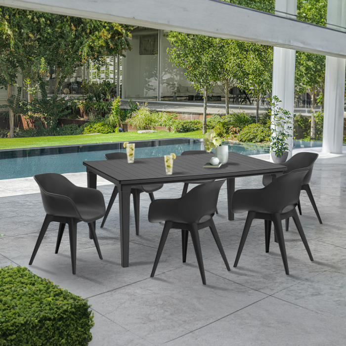 Curver Set de mobilier de grădină Mariett 6+1 grafit [2]