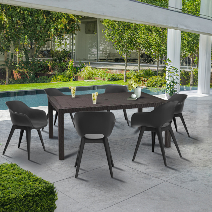 Curver Set de mobilier de grădină Romy 6+1 grafit [2]