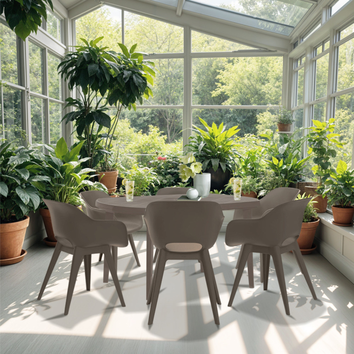 Curver Vira 6+1 set mobilier de grădină cappuccino [2]