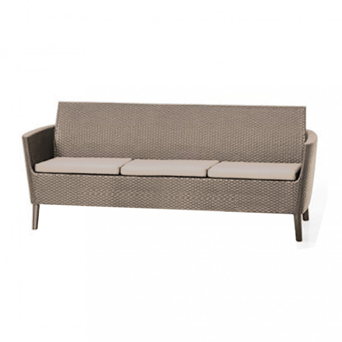 Curver Set Salemo cu canapea cu trei locuri, 2 fotolii, masă mică cappuccino/nisip [2]