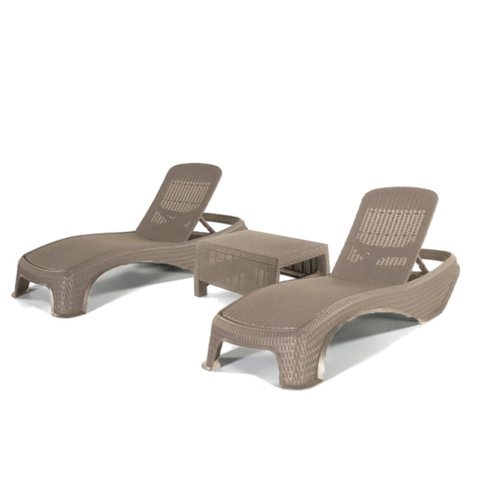 Curver Set șezlonguri de grădină Atlantic duo Corfu cu masă cappuccino [3]