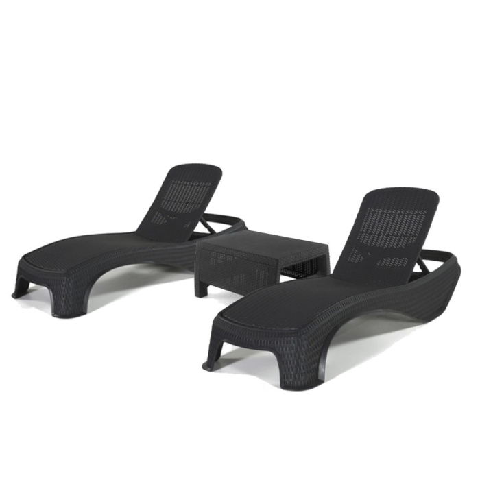 Curver Set șezlonguri de grădină Atlantic Duo cu masă Corfu [2]