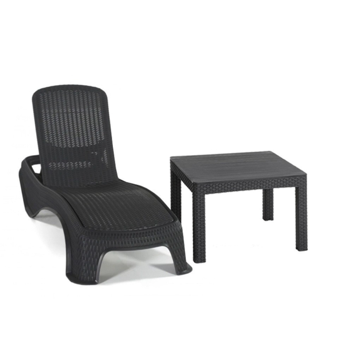 Curver Set șezlonguri de grădină Atlantic Orlando cu masă grafit [2]