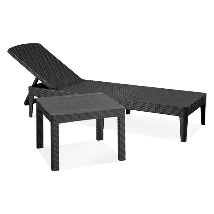 Curver Set șezlonguri de grădină Jaipur cu masă Orlando grafit [2]