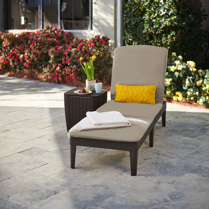 Curver Șezlong de grădină Jaipur cu pernă [5]