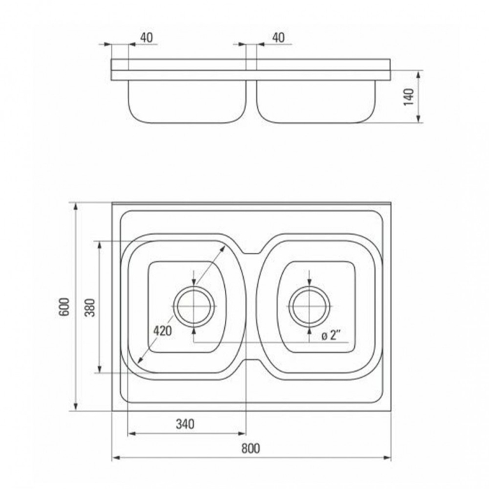 Deante Tango chiuvetă din oțel inoxidabil cu două chiuvete satin [2]