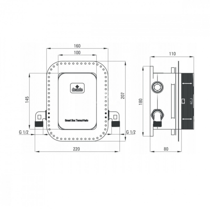 Deante Deante BXYX44T Cutie inteligentă cu două brațe pentru pardoseală cu schimbător de dușuri [2]