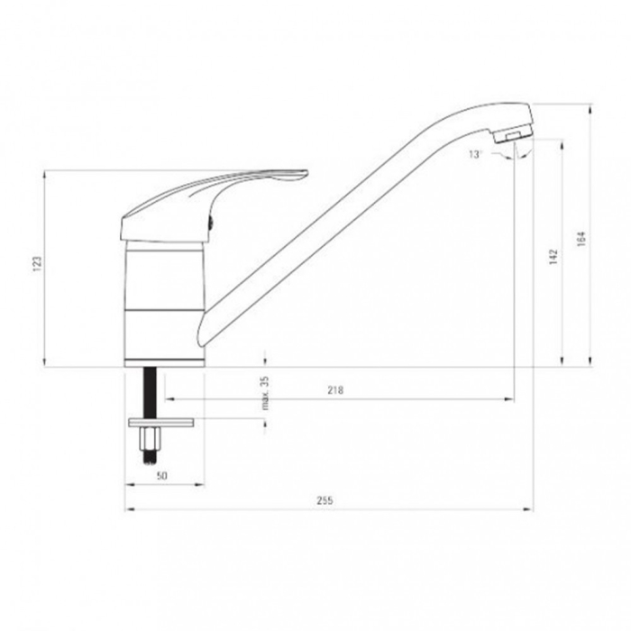 Deante Robinet chiuvetă Pepe din granit negru. [2]