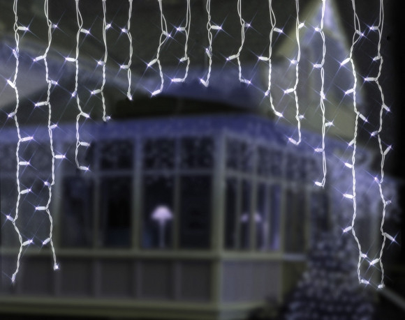 DekorTrend Cortină de lumină cu LED-uri pentru interior și exterior în alb rece [2]