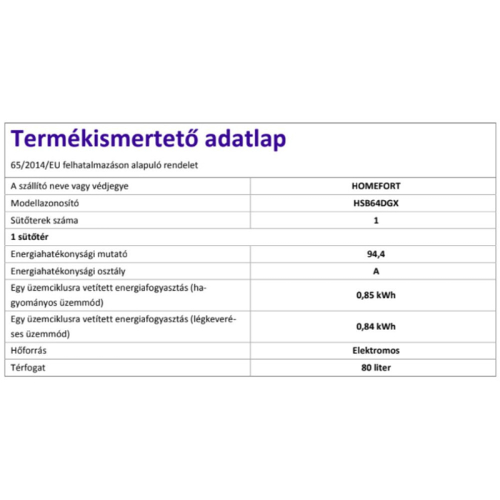 Homefort Cuptor încorporat HOMEFORT HSB64DGX [8]