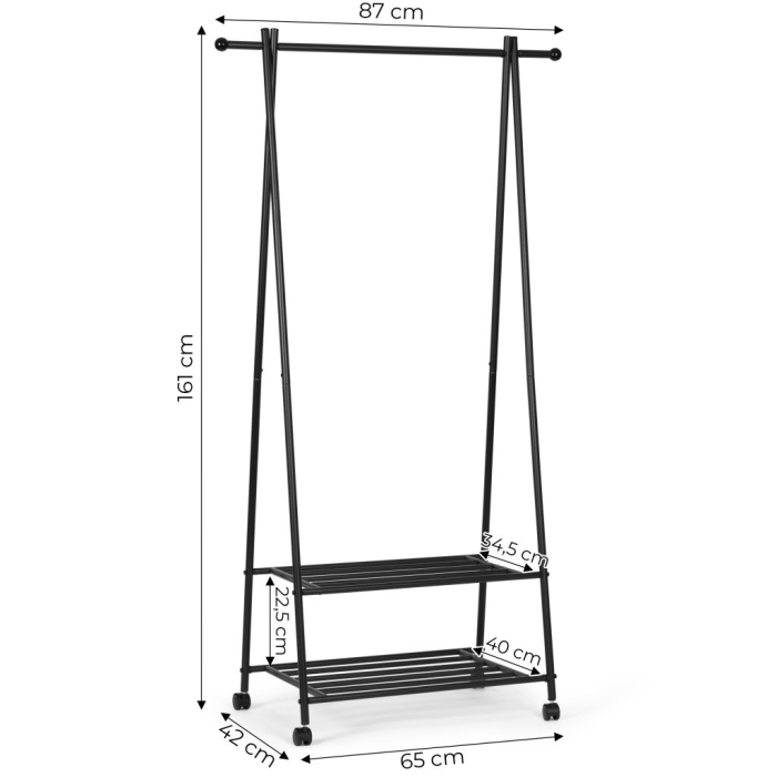 Homelux 2 rafturi cu suport pentru agățat haine și pantofi [10]