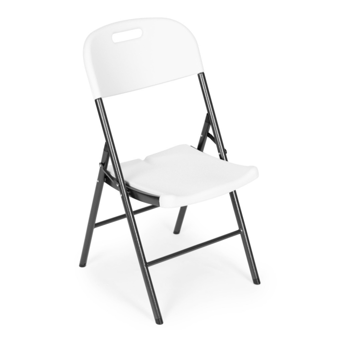Homelux 4 bucăți scaun pliabil metal și HDPE alb [2]