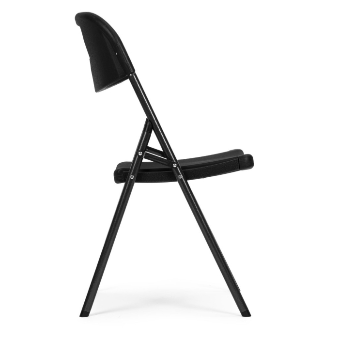 Homelux 4 bucăți scaun pliabil metal și HDPE negru [6]