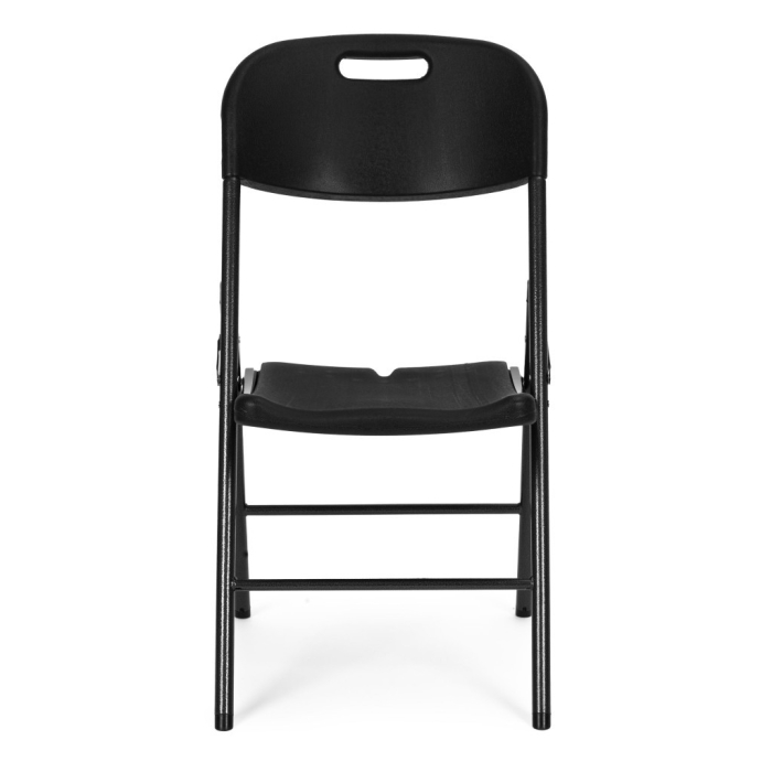 Homelux 4 bucăți scaun pliabil metal și HDPE negru [5]