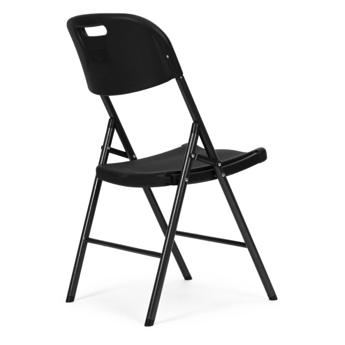 Homelux 4 bucăți scaun pliabil metal și HDPE negru [7]