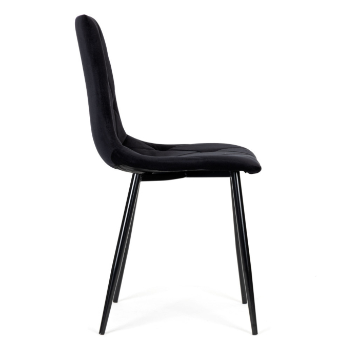 Homelux 4 piese matlasate catifea scaun de luat masa neagră [5]