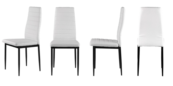 Homelux 4 scaune cu spătar înalt din piele artificială albă [4]