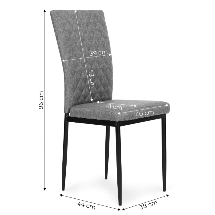 Homelux 4 scaune de luat masa gri gri [10]