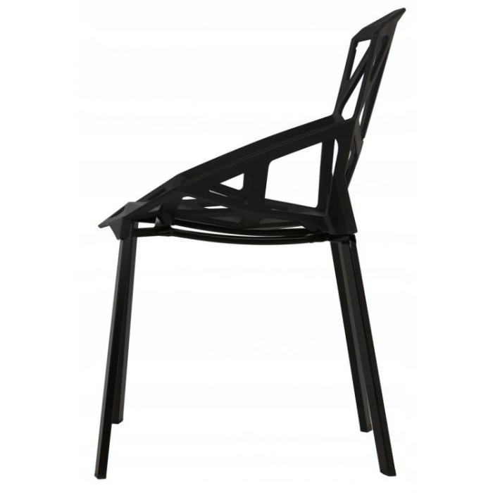 Homelux 4 scaune moderne din plastic negru [4]