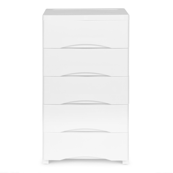 Homelux 5 sertare cu raft extensibil cu picioare cu roți alb [2]