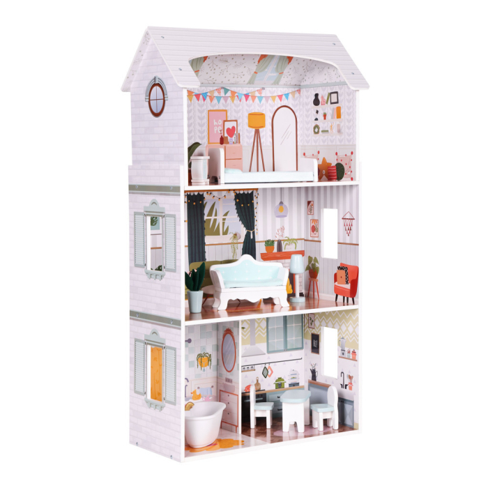 Homelux Alice Dollhouse 3 etaje 4 camere 9 piese de mobilier [3]