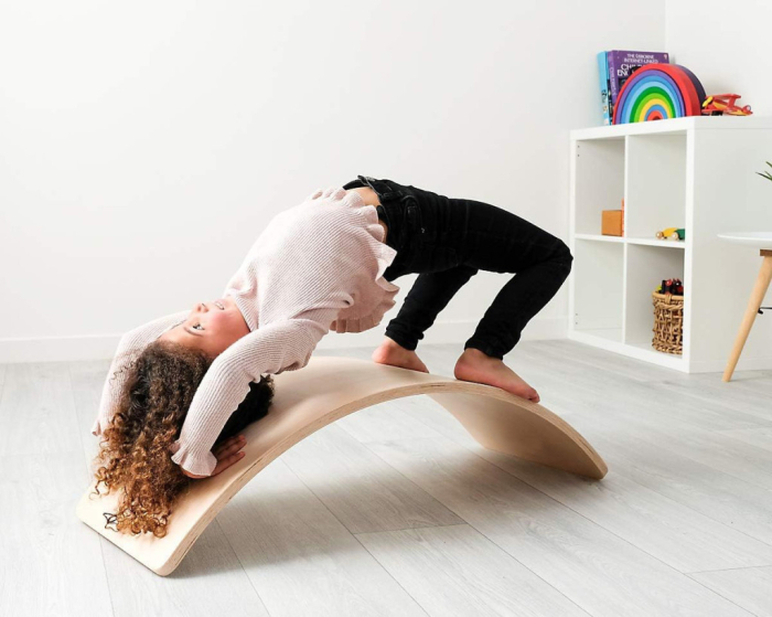 Homelux Balancing bord pentru copii din lemn rocker exercițiu de echilibrare [10]