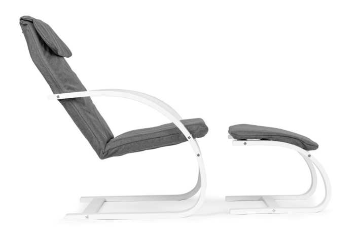 Homelux Balansoar finlandez cu cadru din lemn și suport pentru picioare alb - gri [3]