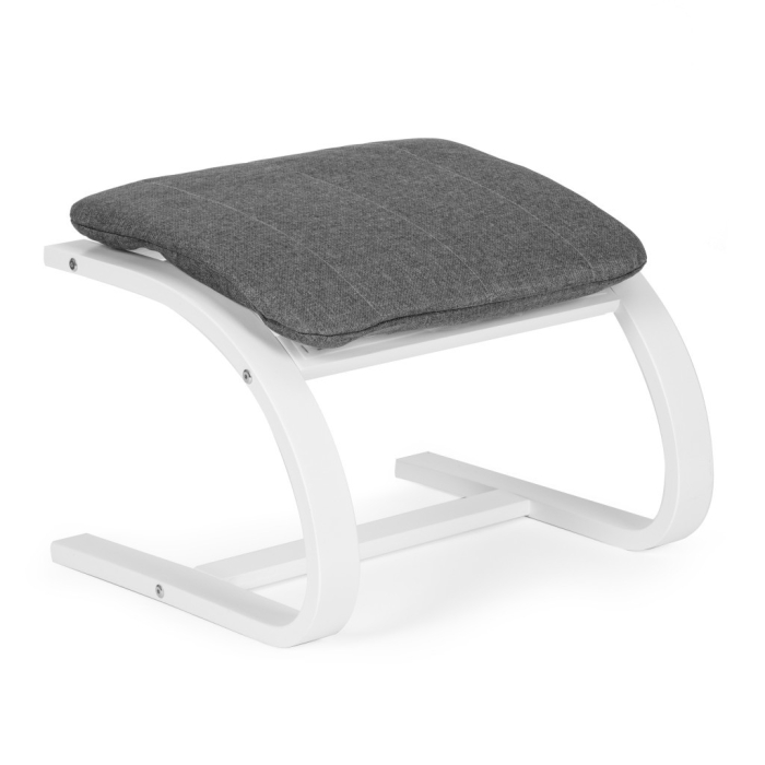 Homelux Balansoar finlandez cu cadru din lemn și suport pentru picioare alb - gri [4]