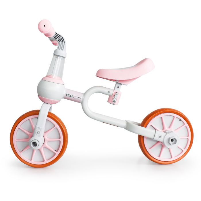 Homelux Bicicletă de jogging 4 în 1 cu pedale detașabile și roți laterale roz [7]