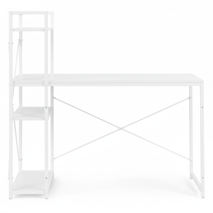 Homelux Birou 120x60 cm cu 3 rafturi Alb [4]