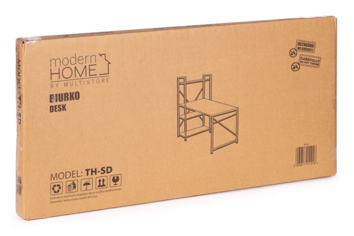 Homelux Birou 120x60 cm cu 3 rafturi Alb [9]