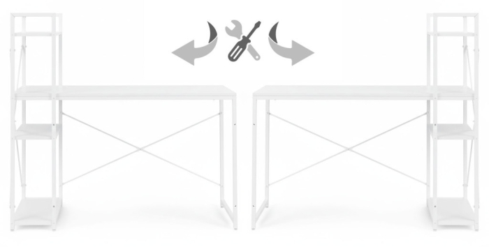 Homelux Birou 120x60 cm cu 3 rafturi Alb [8]