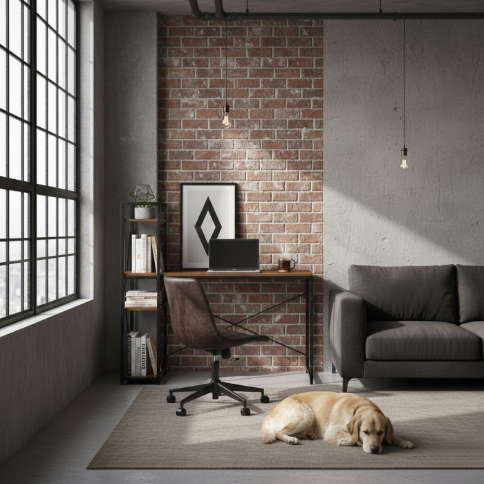 Homelux Birou 120x60 cm cu 3 rafturi Loft Style [3]