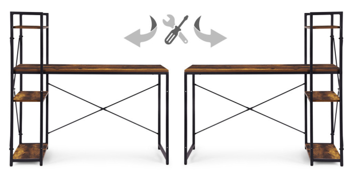 Homelux Birou 120x60 cm cu 3 rafturi Loft Style [8]