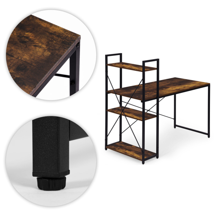 Homelux Birou 120x60 cm cu 3 rafturi Loft Style [7]