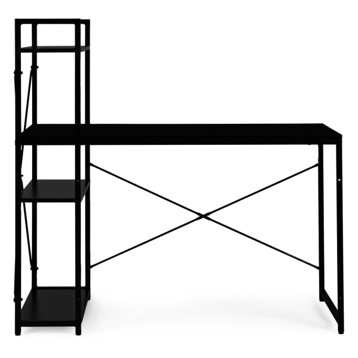 Homelux Birou 120x60 cm cu 3 rafturi Negru [4]