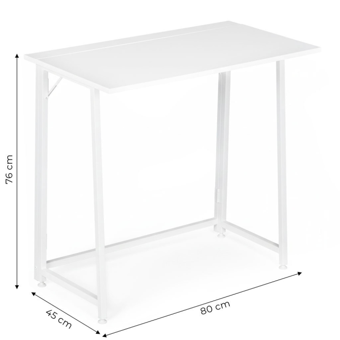 Homelux Birou pliabil 80x45 cm alb [10]