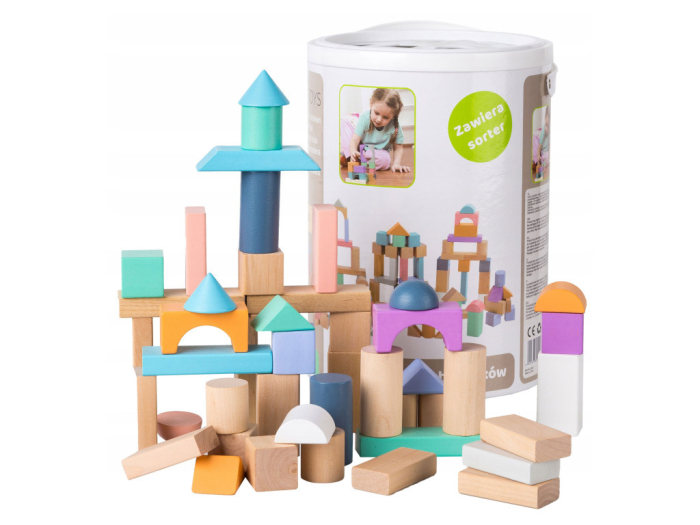 Homelux Bloc de construcție din lemn cu găleată de turnare set de 100 de piese [7]