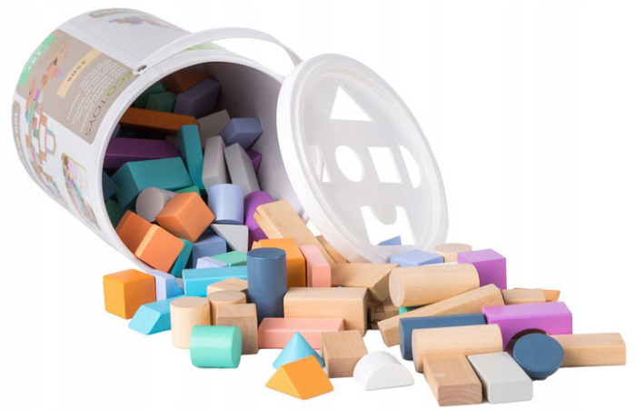 Homelux Bloc de construcție din lemn cu găleată de turnare set de 100 de piese [6]