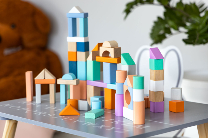 Homelux Bloc de construcție din lemn cu găleată de turnare set de 100 de piese [5]